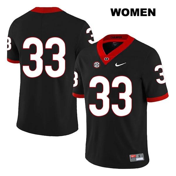 Georgia Bulldogs Women's Ian Donald-McIntyre #33 NCAA No Name Legend Authentic Black Nike Stitched College Football Jersey ARA1156FS